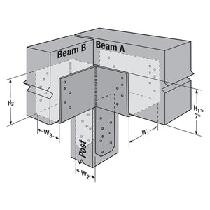 Simpson Strong-Tie ECCLLQ464HDG L-Shape End Column Cap for 4x Beams, 6x Post with SDS Screws, Skewed Left - Hot-Dip Galvanized, High Uplift, Exterior Use - 2