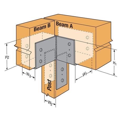 Simpson Strong-Tie ECCLR666HDG L-Shape End Column Cap for 6x Beams and 6x Post, Hot-Dip Galvanized - 3