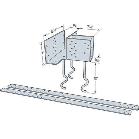 Simpson Strong-Tie ECCLRQMD3.62G-KT (3-5/8 in) Hot-Dip Galvanized L-Shape Embedded Column Cap - 3