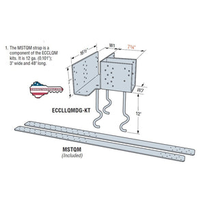 Simpson Strong-Tie ECCLRQMD3.62G-KT (3-5/8 in) Hot-Dip Galvanized L-Shape Embedded Column Cap - 4