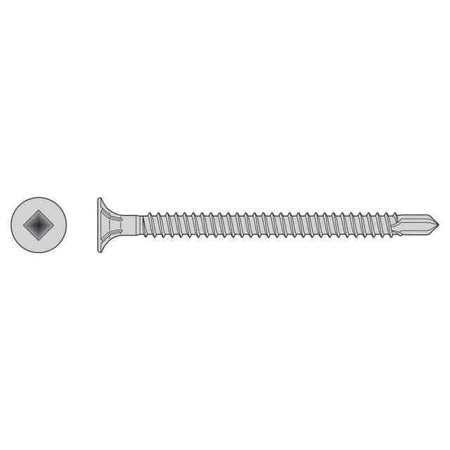 Simpson Strong-Tie F08T162WDC (#8 x 1-5/8" #2 Square Drive) Self-Drilling Fiber-Cement Screw, Type 410 (100 Pack)