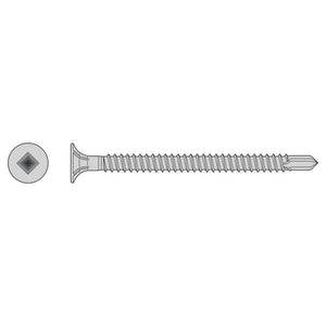 Simpson Strong-Tie F08T225WDC (#8 x 2-1/4" #2) Self-Drilling Fiber-Cement Screw Square Drive, Type 410 (100 Pack)