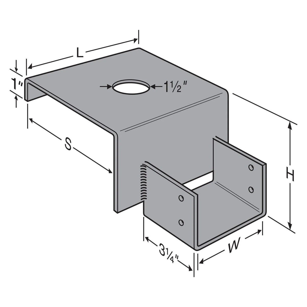Simpson Strong-Tie GH46-8 (8-in.) GH Top-Flange Hanger for 4x6 Girder, Foundation Wall - 2