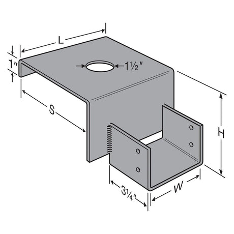 Simpson Strong-Tie GH66-8 Top-Flange Hanger for 6x6 Girder on 8-in Foundation Wall - 2