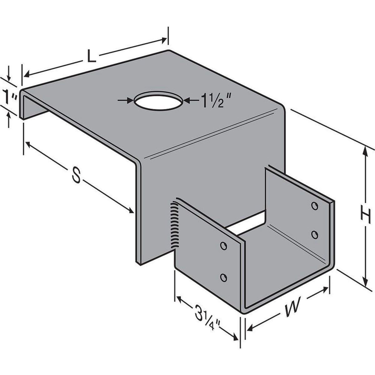 Simpson Strong-Tie GH68-8 Top-Flange Hanger for 6x8 Girder on 8-in Foundation Wall - 2