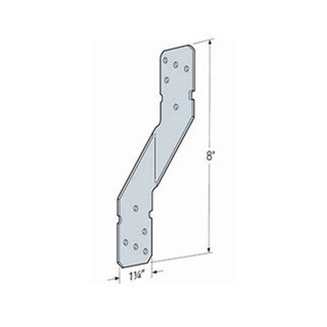 Simpson Strong-Tie H8 (1-1/4" x 8" 18 Gauge) Hurricane Tie - G90 Zinc Galvanized - 2