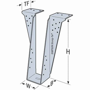 Simpson Strong-Tie HB5.50/9.5 (5-1/2" x 9-1/2") 10Ga Heavy Top Flange Beam Hanger - G90 Galvanized - 2