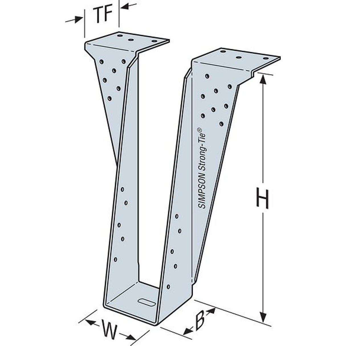 Simpson Strong-Tie HB616 (6" x 16") 10Ga Heavy Top Flange Beam Hanger - G90 Galvanized - 2