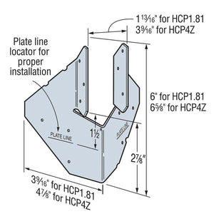 Simpson Strong-Tie HCP2 (2" x 2x") 18 Gauge Galvanized Hip Corner Plate - 2
