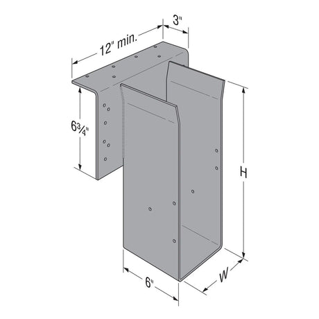 Simpson Strong-Tie HGLTV5.512 (5-1/4 in x 12 in) Heavy Top-Flange I-Joist Hanger for Engineered Lumber, Gray Paint - 2