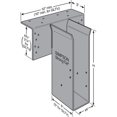 Simpson Strong-Tie HGLTV5.516 (5-1/4" x 16") Heavy Duty Top Flange I-Joist Hanger for Engineered Wood - 2