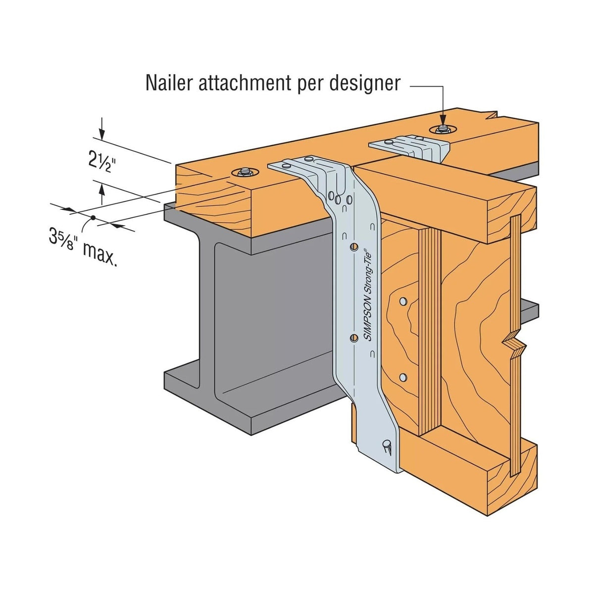 Simpson Strong-Tie HIT420 (3-1/2" x 20") Galvanized Top-Flange Joist Hanger for Engineered Wood - 3