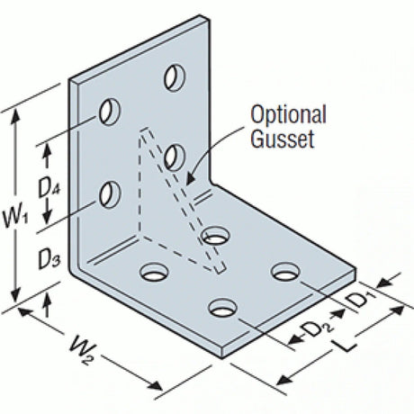 Simpson Strong-Tie HL55HDG (5-3/4" x 5") 7 Gauge Heavy L-Shaped Angle, Hot-Dip Galvanized - 2