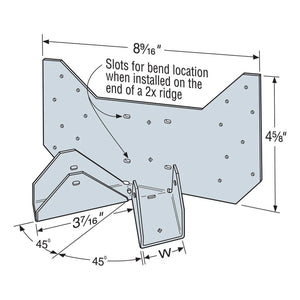 Simpson Strong-Tie HRC22 Galvanized Hip Ridge Connector for 2x - Secure Hip-to-Ridge Beam Connection - 2