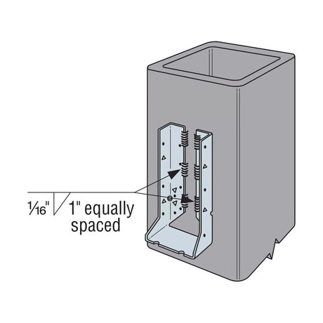 Simpson Strong-Tie HUC210-2 (Double 2" x 10") 14Ga Heavy-Duty Galvanized Concealed-Flange Face-Mount Joist Hanger - 5