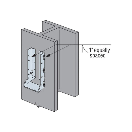 Simpson Strong-Tie HUC28-2 (Double 2" x 8") Galvanized Face-Mount Concealed-Flange Joist Hanger - 3