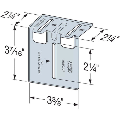 Simpson Strong-Tie HWDC3.37-KT25 (3-3/8") Head-of-Wall Drift-Clip Connector (25 Pack) - 2