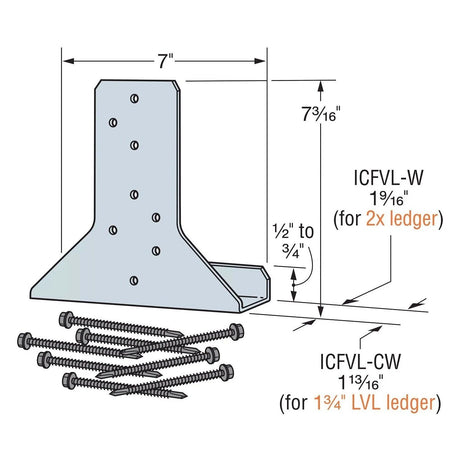 Simpson Strong-Tie ICFVL-CW Ledger Connector System for Composite Wood to ICF Walls (15 Pack) - 2