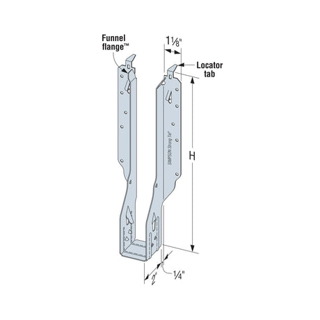 Simpson Strong-Tie IUS2.37/14 (2-5/16" x 14") Galvanized Face-Mount Joist Hanger for Engineered Wood - 2