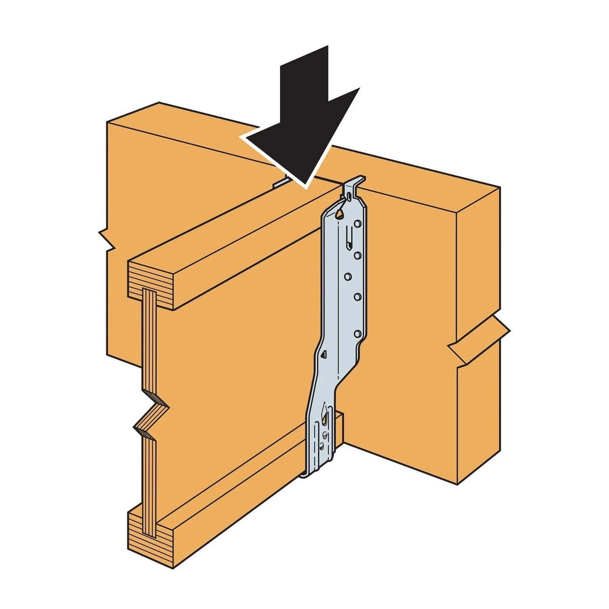 Simpson Strong-Tie IUS3.56/16 (3-1/2" x 16") Galvanized Face-Mount Joist Hanger for Engineered Wood - 5
