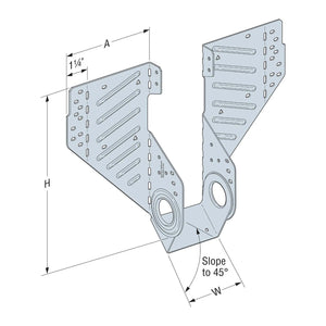 Simpson Strong-Tie LSSR2.37Z (2-5/16") 18Ga Light Slopeable/Skewable Rafter Hanger - ZMAX Finish - 2