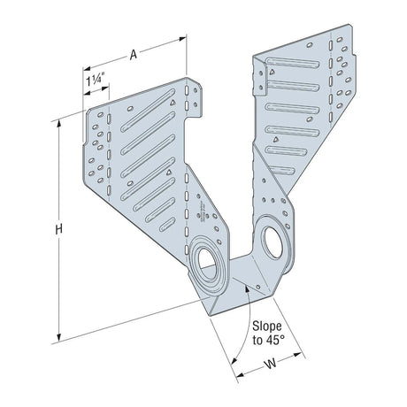 Simpson Strong-Tie LSSR2.37Z (2-5/16") 18Ga Light Slopeable/Skewable Rafter Hanger - ZMAX Finish - 2