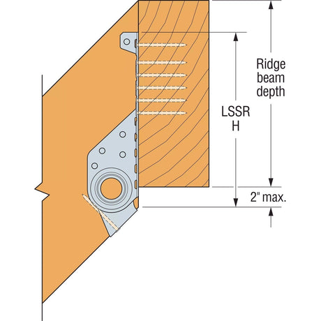 Simpson Strong-Tie LSSR2.56Z (2-1/2") 18Ga Light Slopeable/Skewable Rafter Hanger - ZMAX Finish - 4