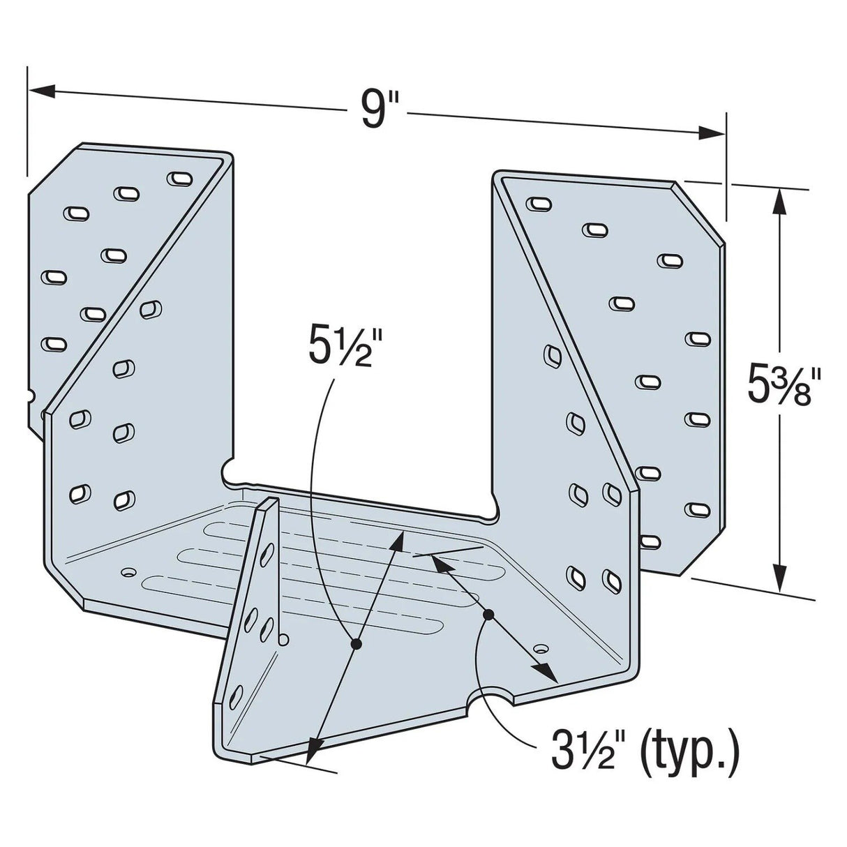 Simpson Strong-Tie LTHJA26 (2" x 6") Galvanized Truss Hip/Jack Hanger - 2