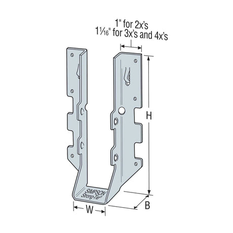 Simpson Strong-Tie LUS28Z ( 2" x 8") Face-Mount Joist Hanger - 2
