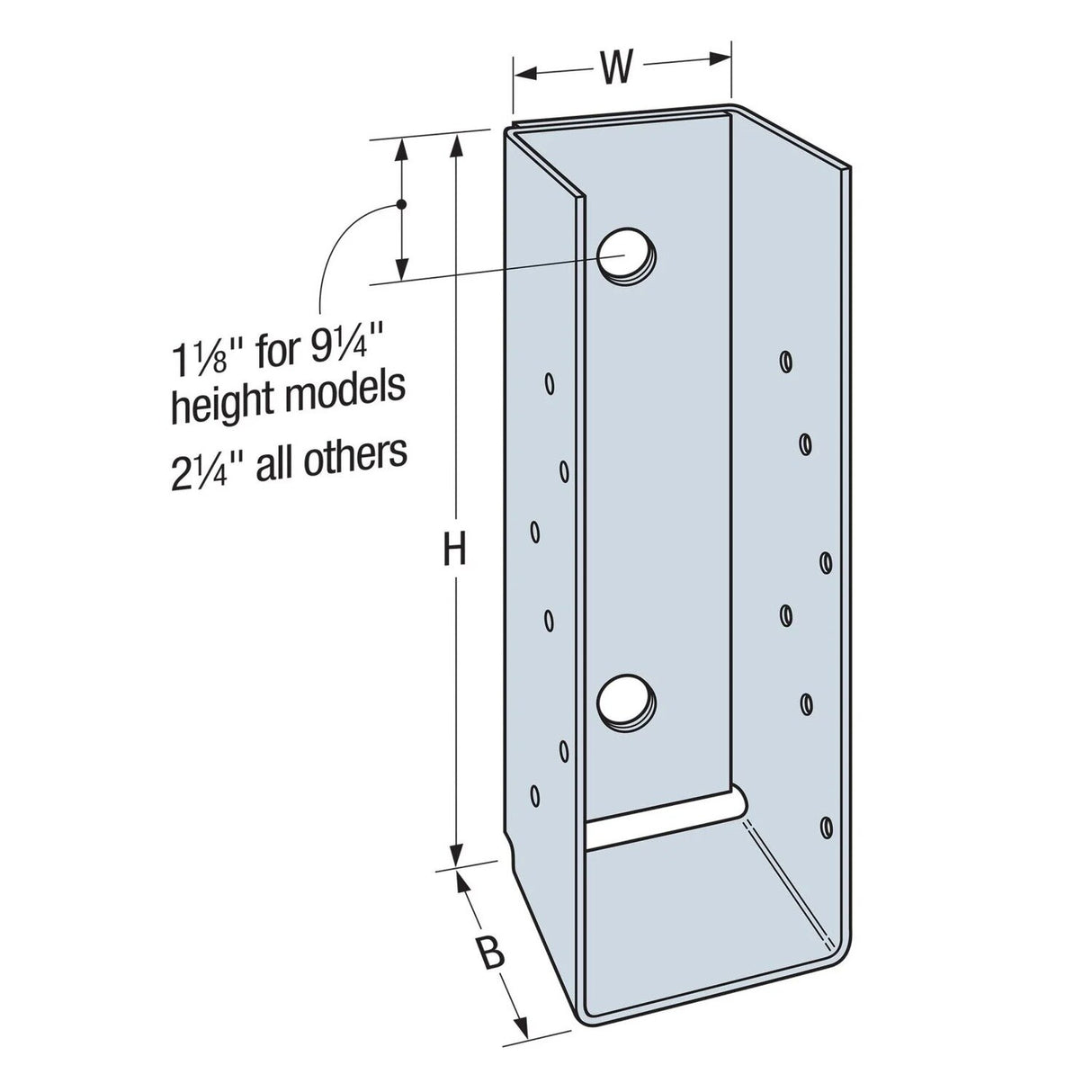 Simpson Strong-Tie MBHU3.56/14SSKT (3-9/16" x 14") S10ga Stainless Steel Masonry Beam Face-Mount Hanger - 2