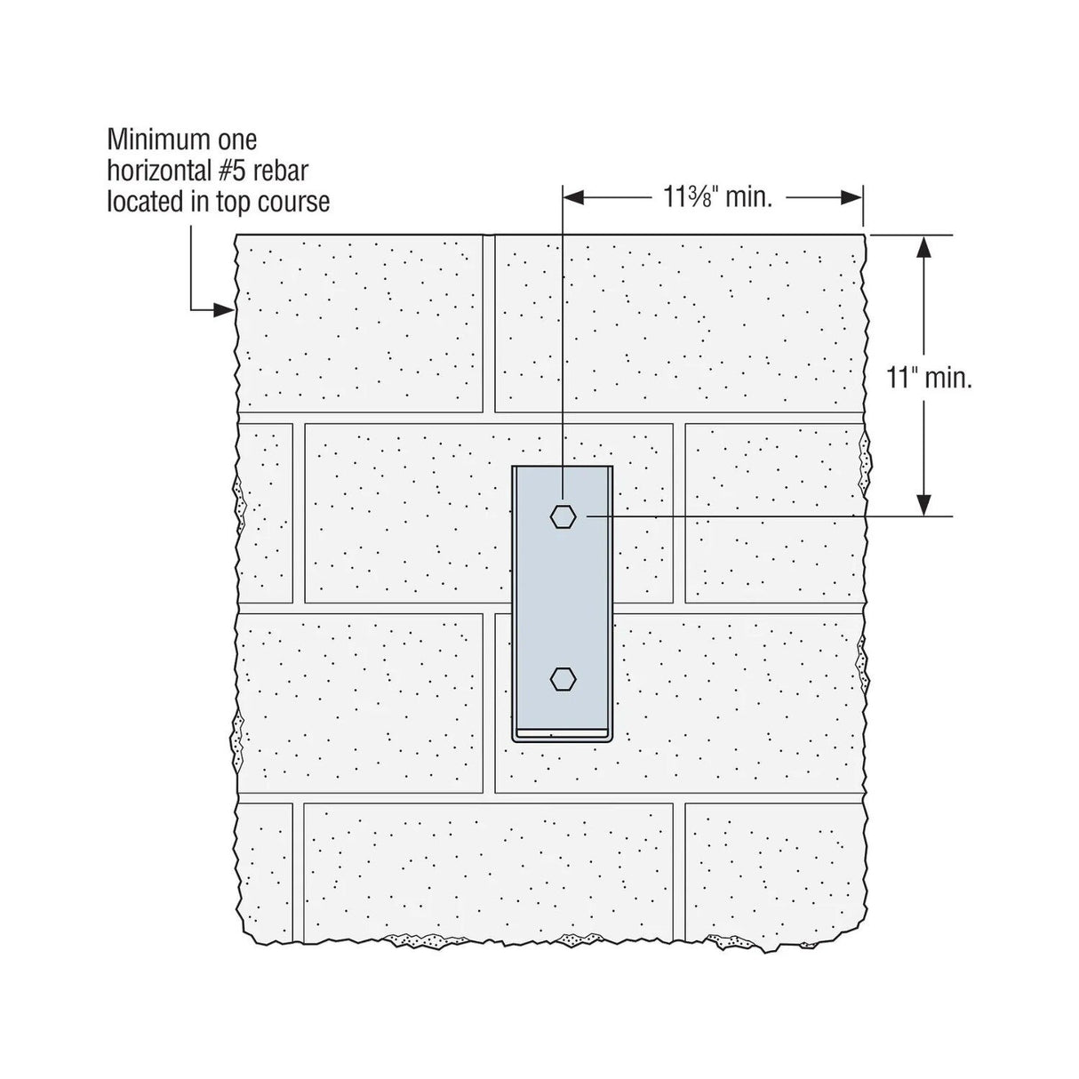Simpson Strong-Tie MBHU5.50/11.25KT (5-1/2" x 11-1/4") 10ga Galvanized Masonry Beam Face-Mount Hanger - 6