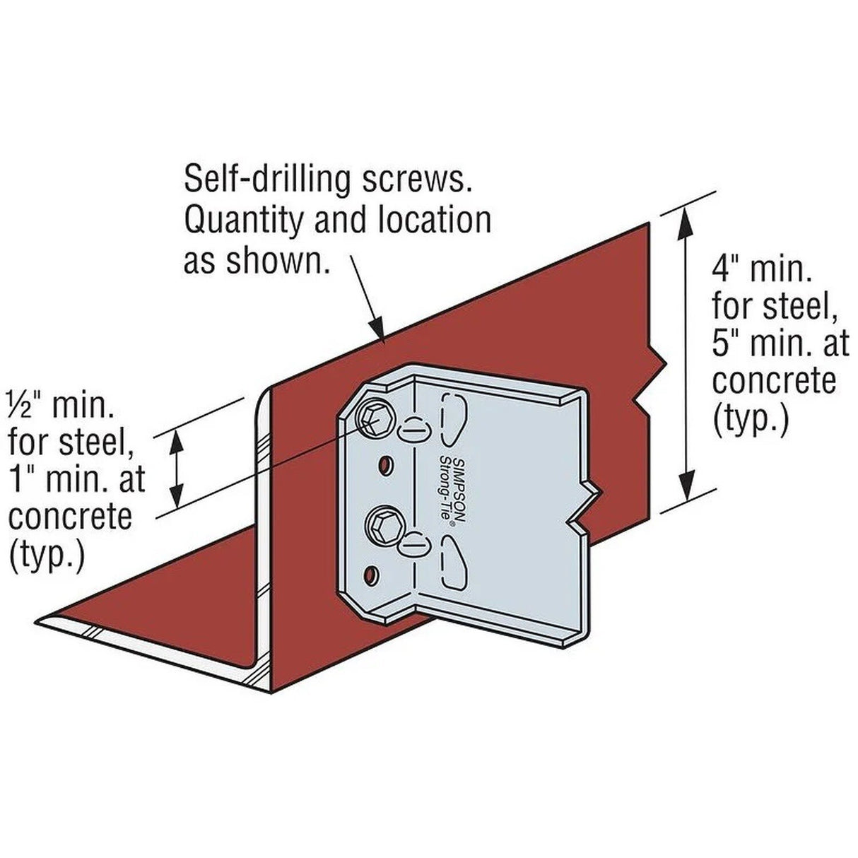 Simpson Strong-Tie MFCB47.5-R25 (7-1/2") Bypass Framing Fixed-Clip Connector for Cold-Formed Steel Construction (25 Pack) - 3