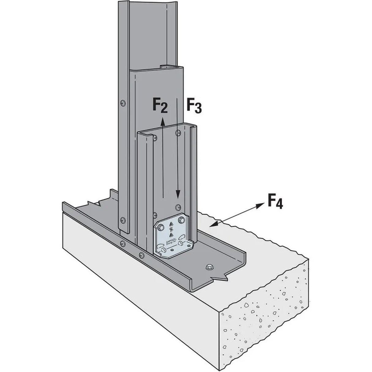 Simpson Strong-Tie MFCB47.5-R25 (7-1/2") Bypass Framing Fixed-Clip Connector for Cold-Formed Steel Construction (25 Pack) - 8