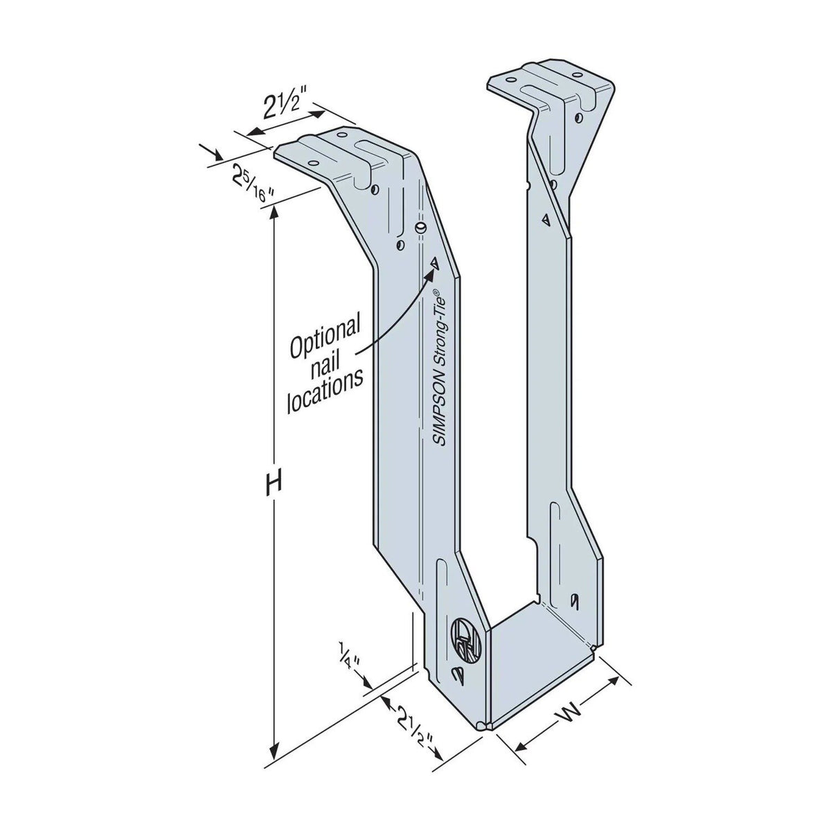 Simpson Strong-Tie MIT311.88 (2-1/2" x 11-7/8") Galvanized Top-Flange Joist Hanger for Engineered Wood - 2