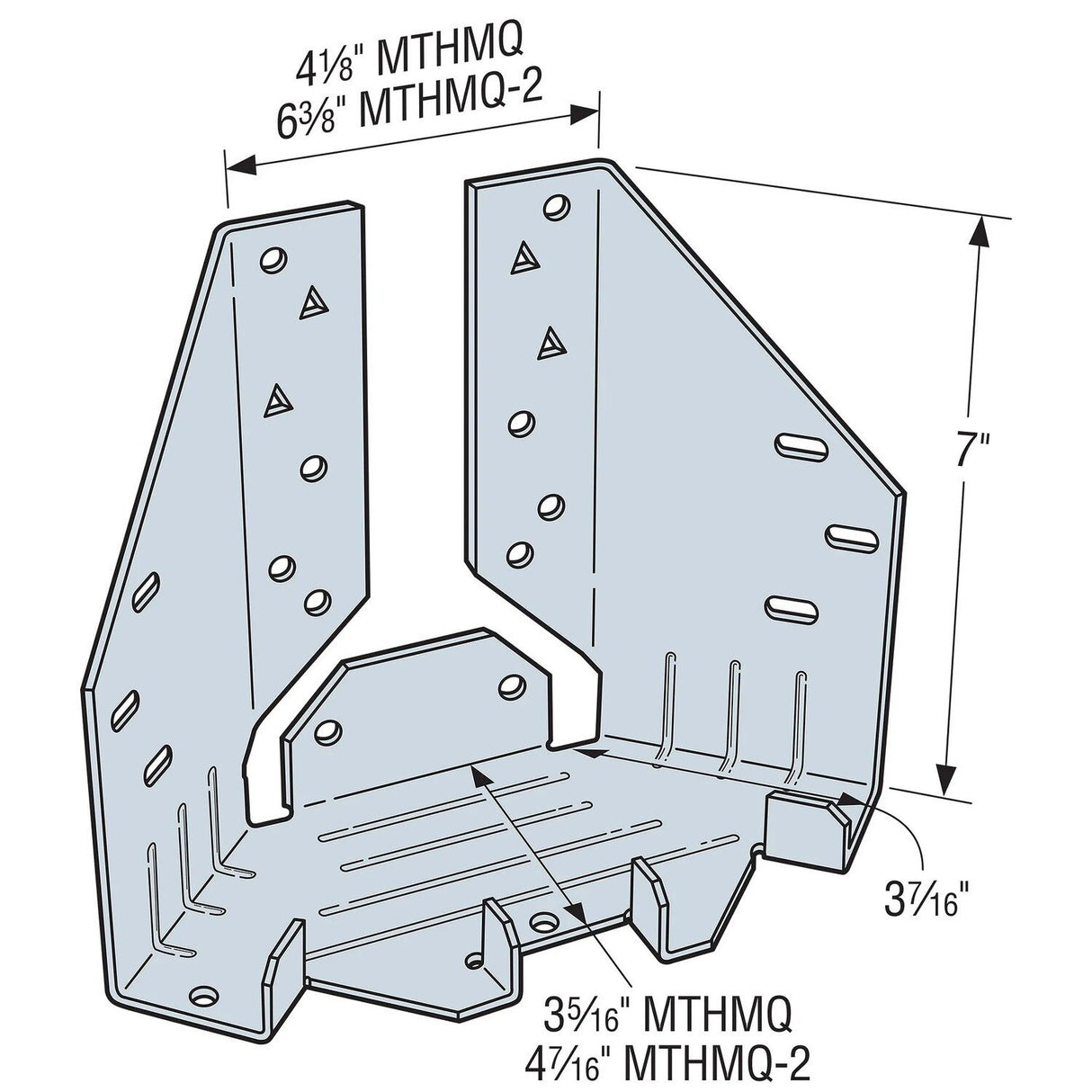Simpson Strong-Tie MTHMQ-2-SDS3 (6-3/8") Medium-Duty Multiple-Truss Hanger with SDS Screws - 2