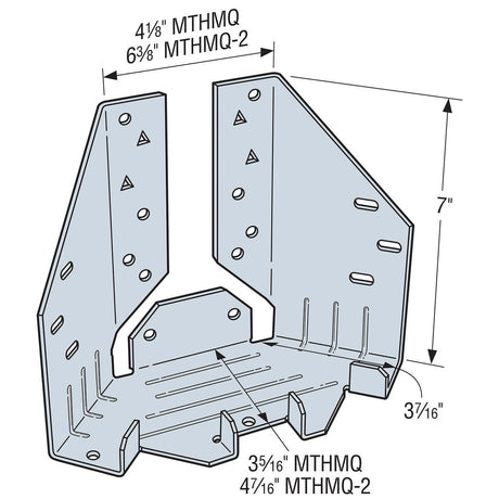 Simpson Strong-Tie MTHMQ-2-SDS3 (6-3/8") Medium-Duty Multiple-Truss Hanger with SDS Screws - 2