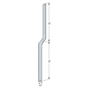 Simpson Strong-Tie MTS30C-REV (54 mil x 30") 16 Gauge Galvanized Medium Twist Strap - Reverse Bend