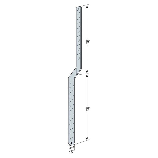 Simpson Strong-Tie MTS30C-REV (54 mil x 30") 16 Gauge Galvanized Medium Twist Strap - Reverse Bend