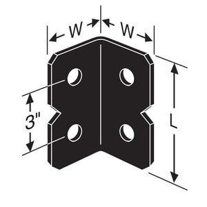 Simpson Strong-Tie OHA36 (3" x 6") Black Powder-Coated Ornamental Heavy Angle - 2