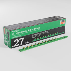 Simpson Strong-Tie P27SL3A-R100 (0.27 Caliber) Plastic, 10-Shot Strip Loads, Green (100 Pack)