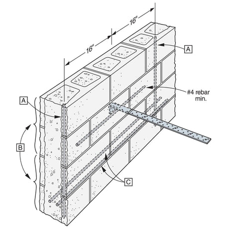 Simpson Strong-Tie PAI18 (18-1/2") 12 Gauge Purlin Anchor for I-Joist - G90 Galvanized - 4