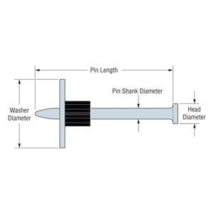 Simpson Strong-Tie PDPAWL-200 (1" washer, 2", 0.157") Powder-Actuated Pin with Washer - Mechanically Galvanized Steel (100 Pack) - 2