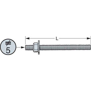 Simpson Strong-Tie RFB#5X5HDGP2 (5/8" x 5") Hot-Dip Galvanized Retrofit Bolt (2 Pack) - 2