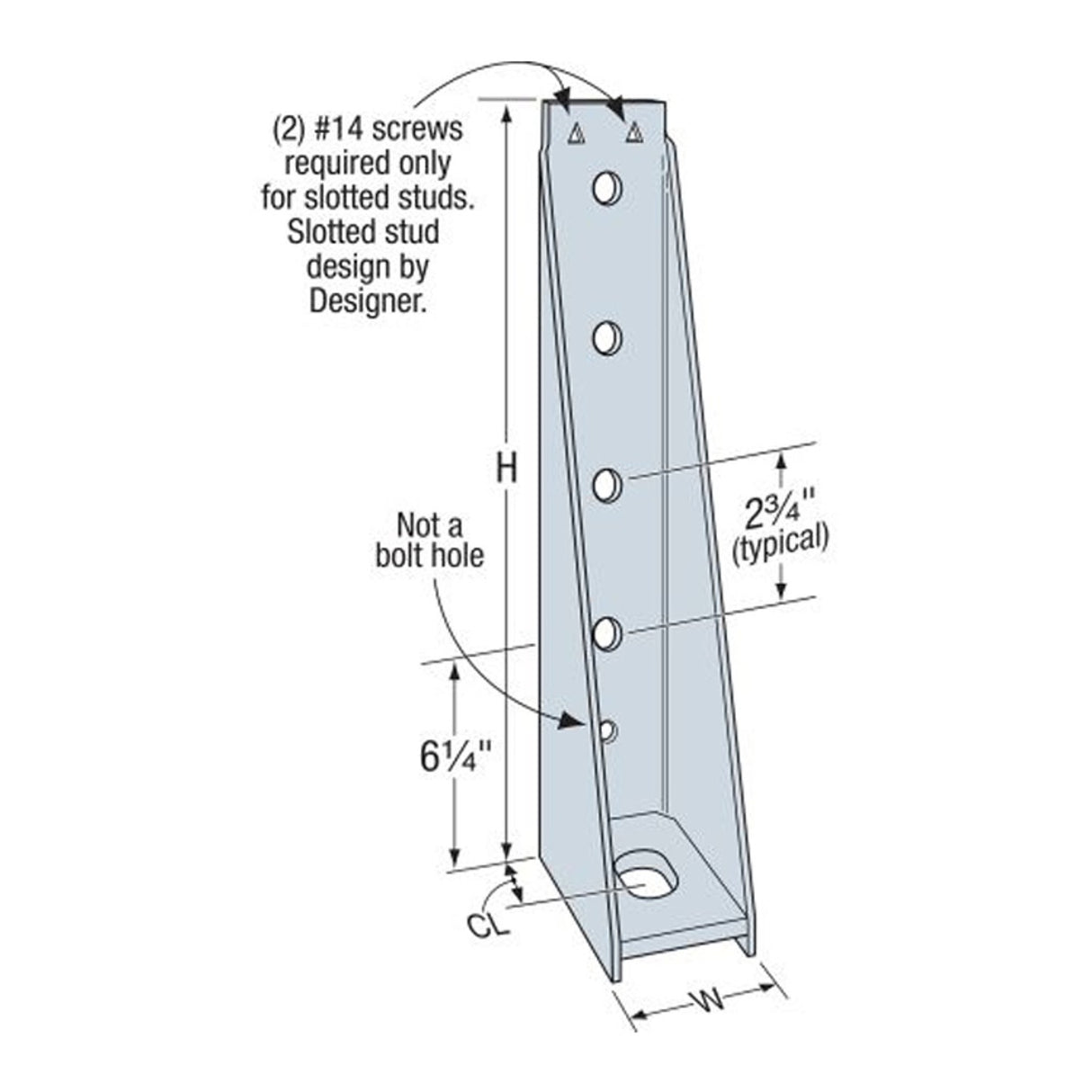 Simpson Strong-Tie S/HD15B (171-mil) High-Load Steel Holdown for Shearwall and Lateral Applications - 2