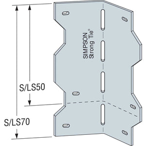 Simpson Strong-Tie S/LS50 Light Gauge Steel Reinforcing Angle - G90 Galvanized - 2