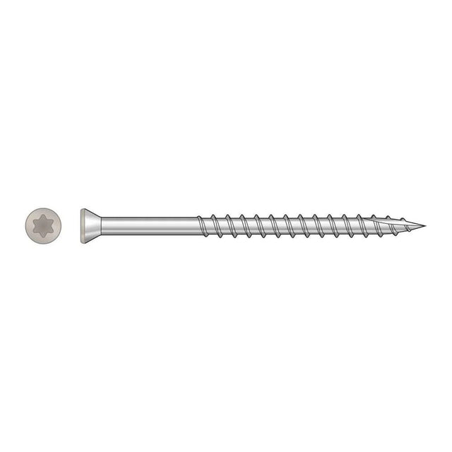 Simpson Strong-Tie S07225FTBGR01 (#7 x 2-1/4") Trim-Head Screw 6-Lobe Drive T-15 Type 305 Gray 01 (1750 Pack)
