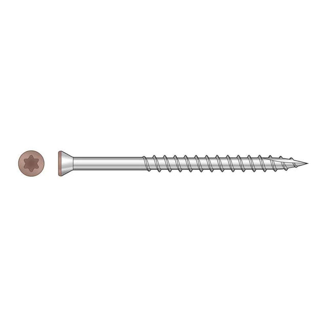 Simpson Strong-Tie S07225FTBTN03 (#7 x 2-1/4") Trim-Head Screw, 6-Lobe Drive T-15 Type 305, Tan 03 (1750 Pack)