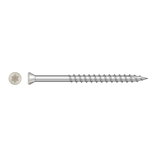 Simpson Strong-Tie S07225FTPGR03 (#7 x 2-1/4") Trim-Head Screw, 6-Lobe Drive T-15 Type 305, Gray 03 (350 Pack)