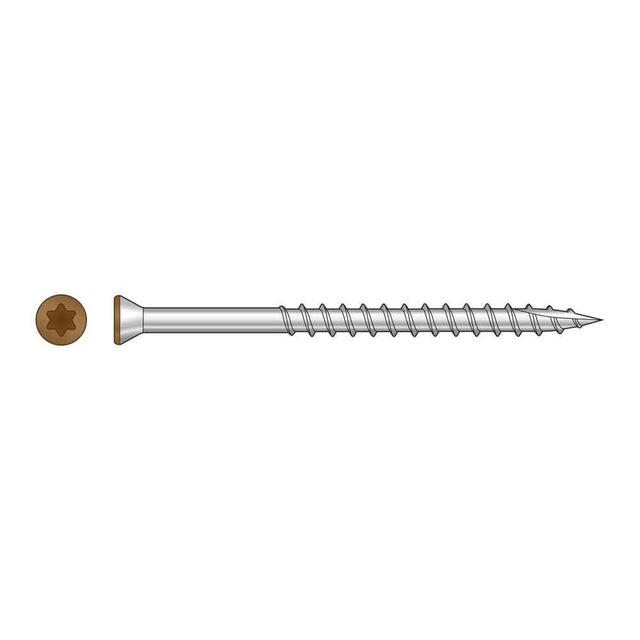 Simpson  Strong-Tie S07225FTPTN01 Strong-Drive (#7 x 2-1/4") Trim-Head Screw, 6-Lobe Drive T-15 Type 305, Tan 01 (350 Pack)