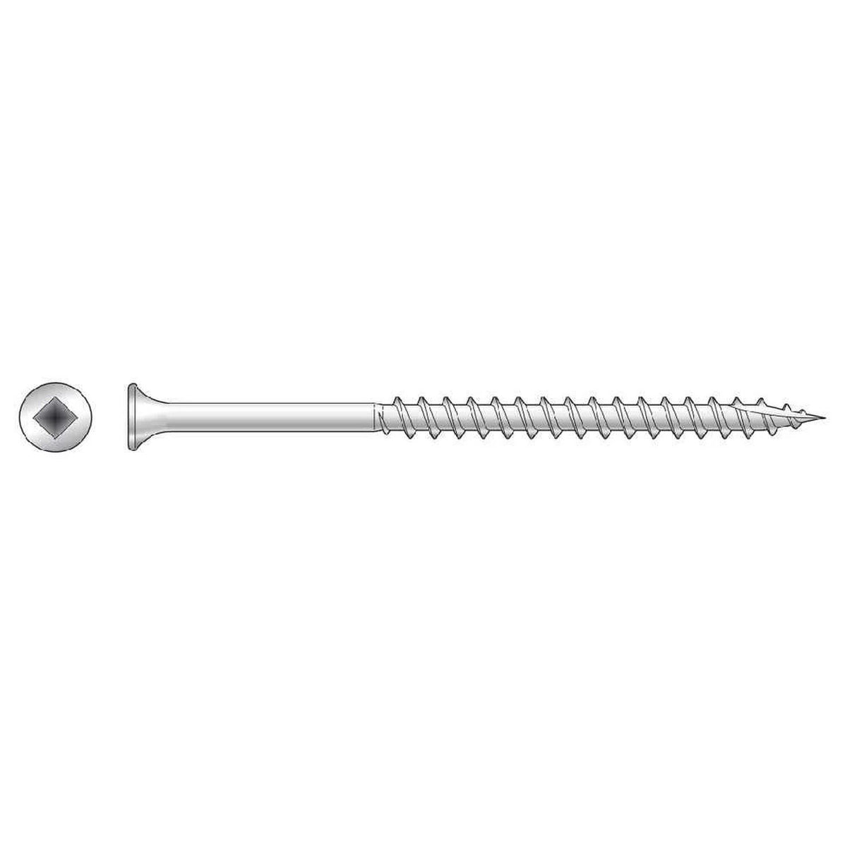 Simpson Strong-Tie S08200DB1 (#8 x 2") Bugle-Head Wood Screw, Square Drive Type 305 Stainless Steel (1 lb. Tub)